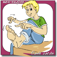 vocabulary flash card body toes