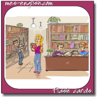 library, flash card